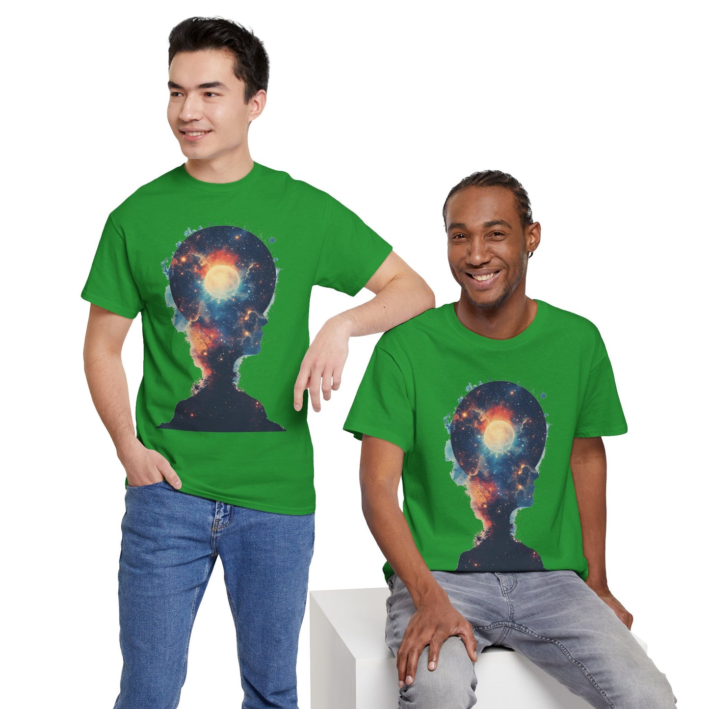 Abstract Galaxy Nebula Art w/Face Graphic Tee Shirt *Multiple Colors*