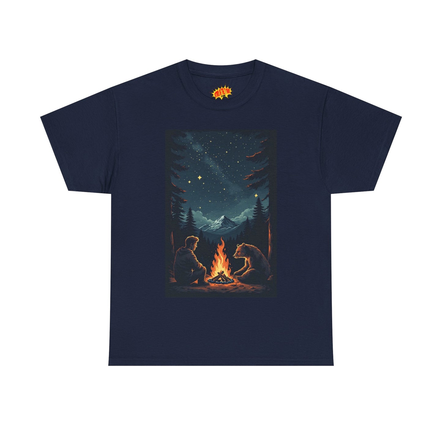 Mountain Man w/Bear Campfire Scene T-Shirt *Multiple Colors*