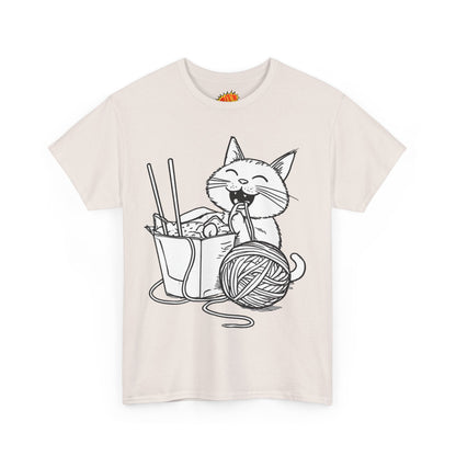 Happy Cat w/Noodles + Yarn Art Tee Shirt