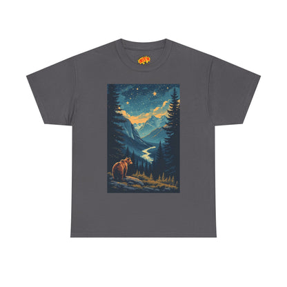 Grizzly Bear Mountain Valley Scene T-Shirt