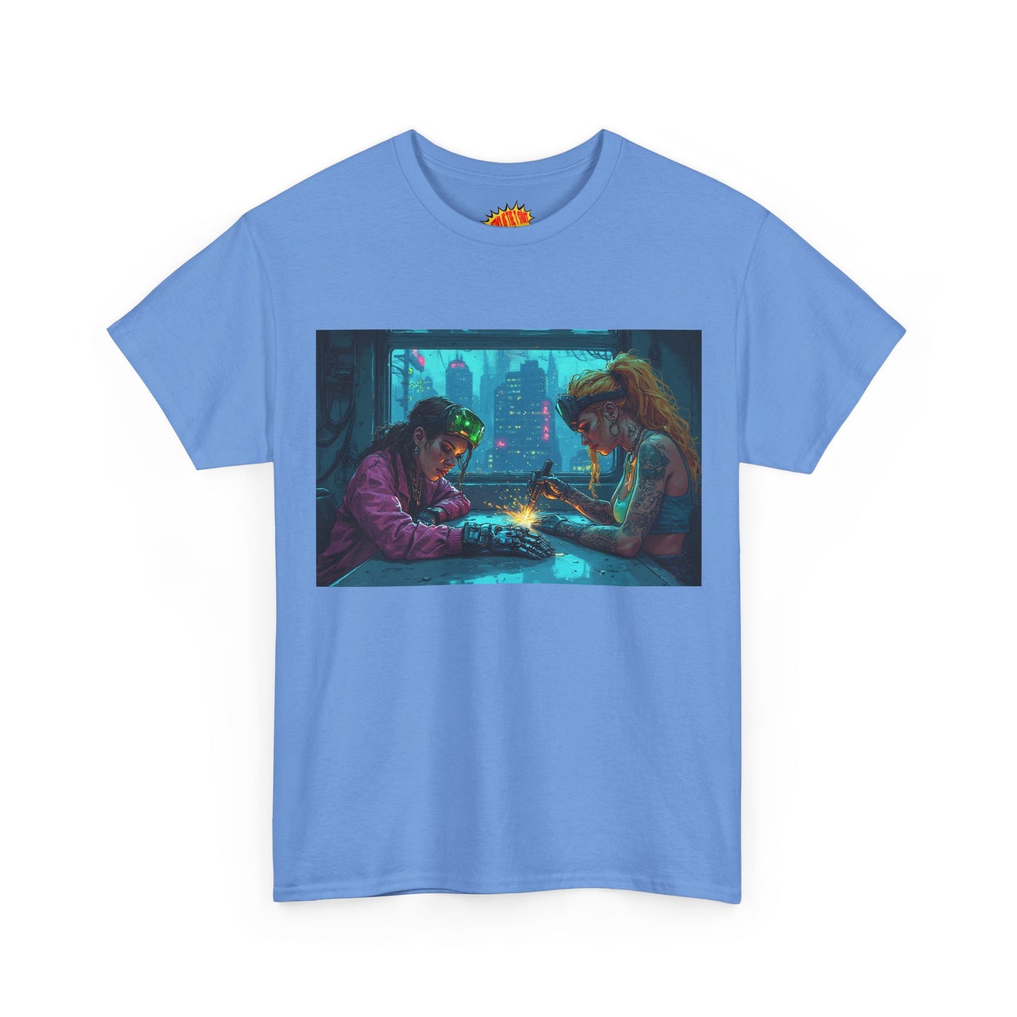 Cyberpunk Ladies Welding Scene T-Shirt *Multiple Colors*