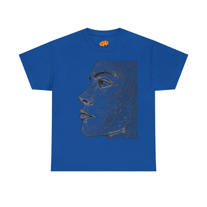 Human Face Profile Line Drawing Graphic Art Tee Shirt