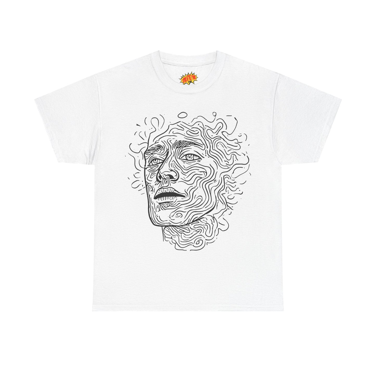 Human Face Line Drawing Portrait Graphic Art Tee Shirt *Multiple Colors*