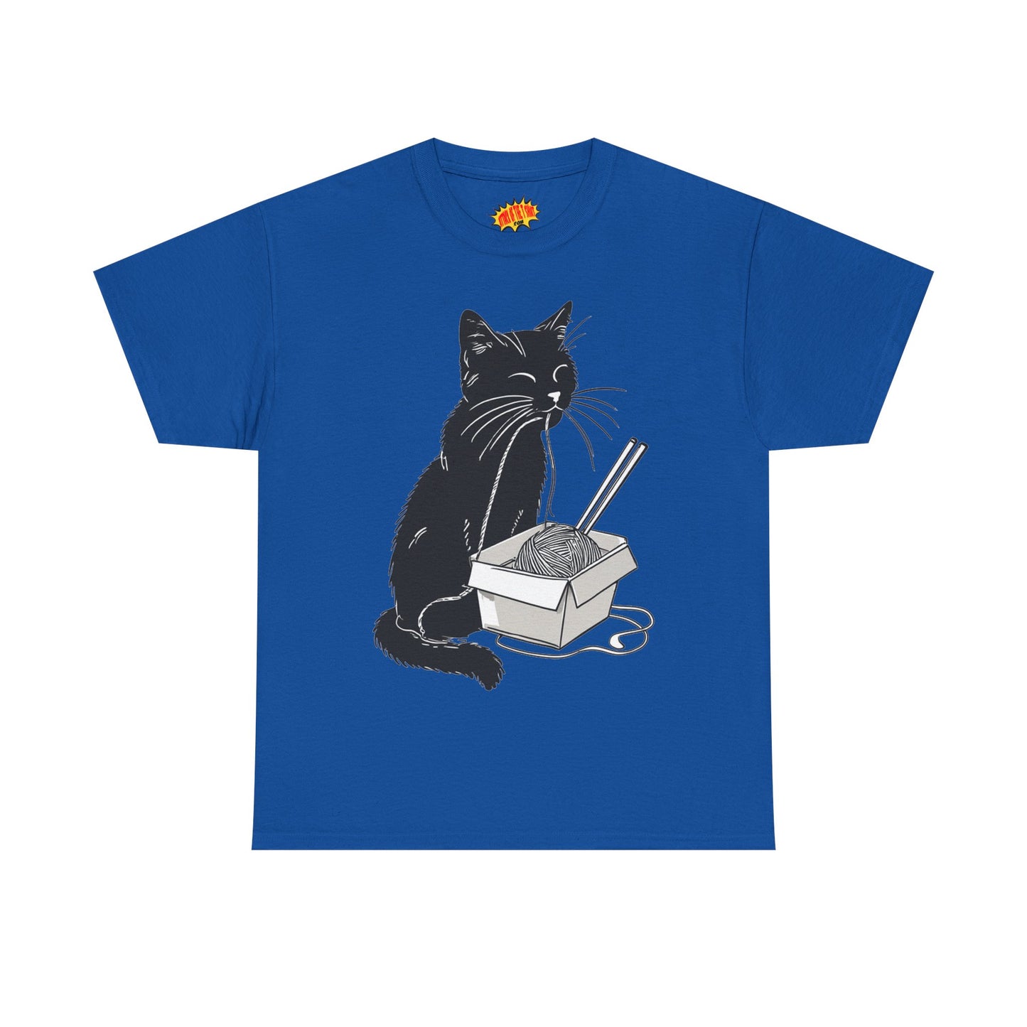 Black Cat w/Noodles Drawing Art Tee Shirt *Multiple Colors*