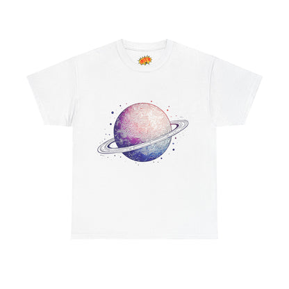 Space Art Ringed Planet Graphic Tee Shirt