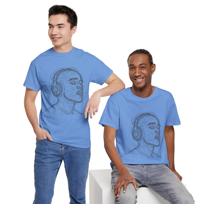 Line Drawing Portrait Graphic Music Art Tee Shirt