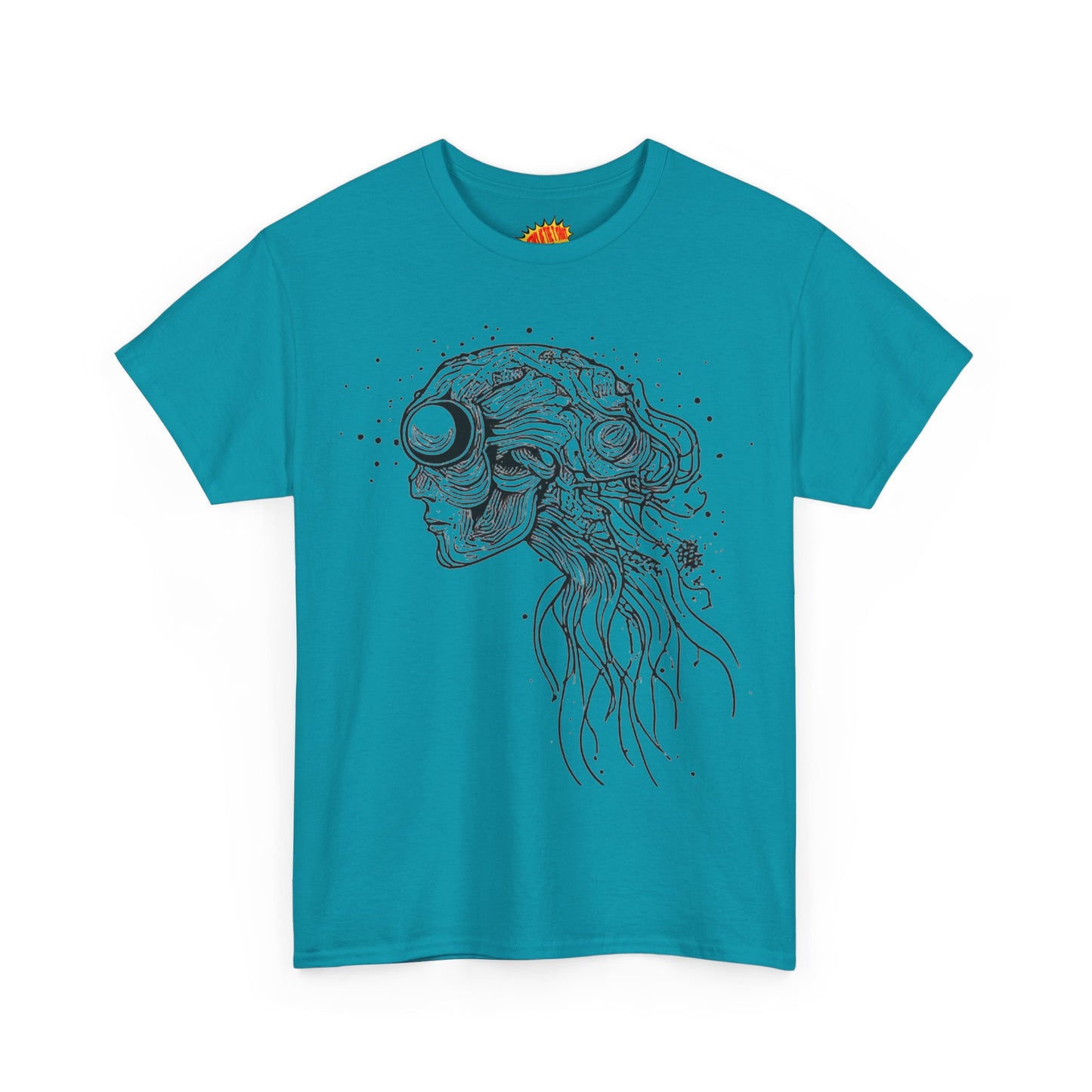 Humanoid Line Drawing Face Graphic Art Tee Shirt *Multiple Colors*