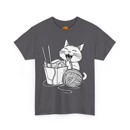 Happy Cat w/Noodles + Yarn Art Tee Shirt