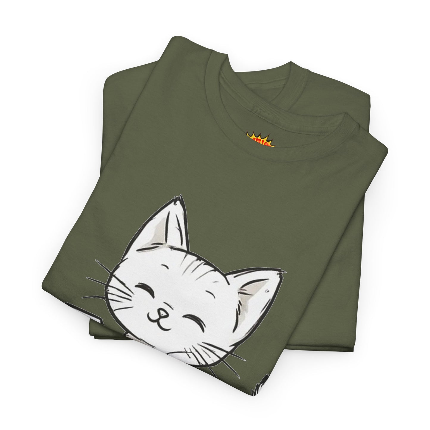 White Cat w/Takeout Yarn Art Tee Shirt *Multiple Colors*