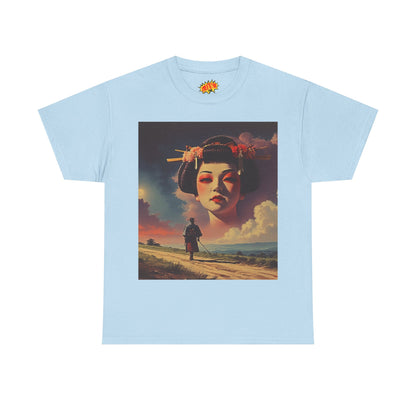 Travelling Samurai w/Sky Geisha Woman T-Shirt