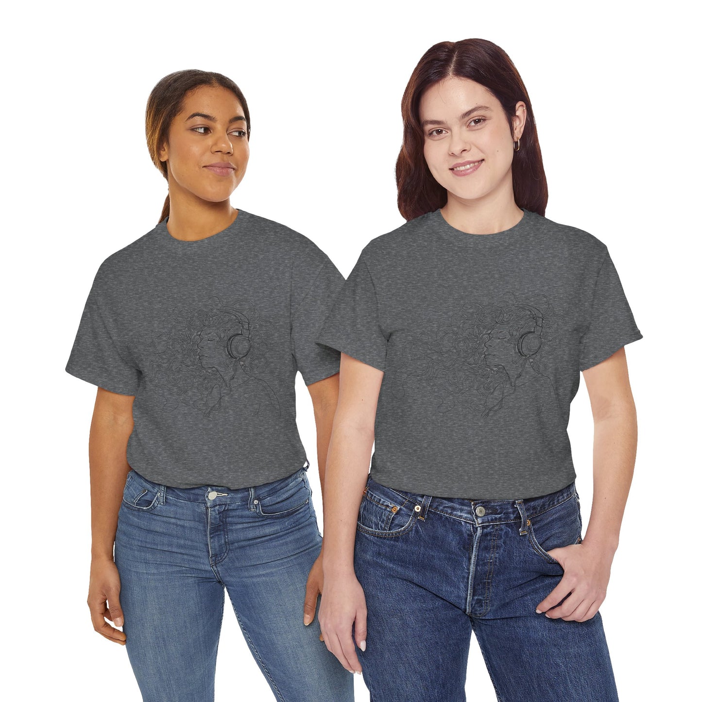 Line Drawing Portrait Graphic Musical Art Tee Shirt *Multiple Colors*