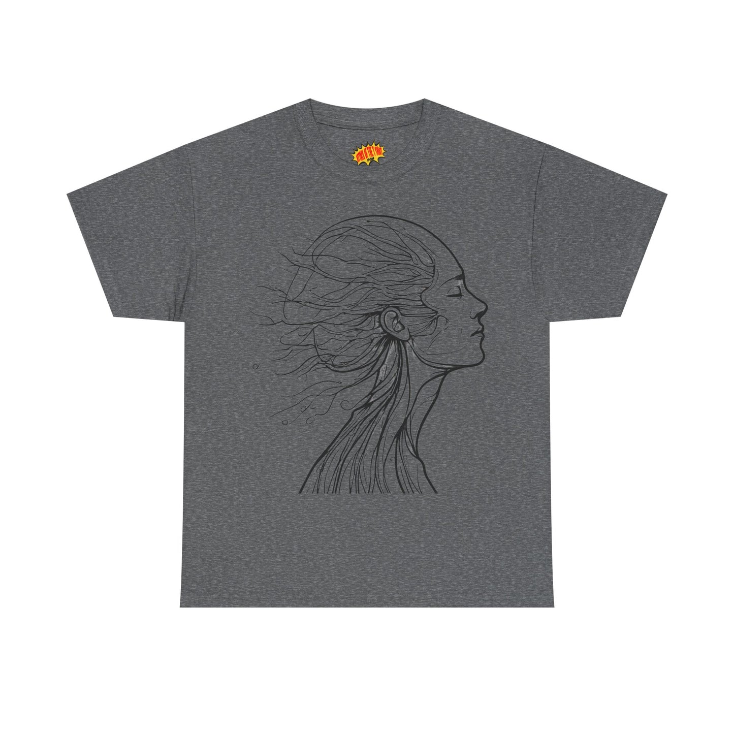 Flowing Line Drawing Face Graphic Art Tee Shirt *Multiple Colors*