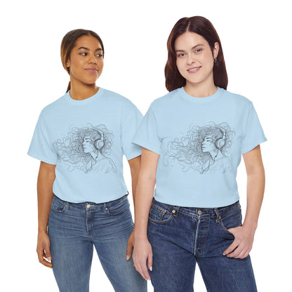 Line Drawing Portrait Graphic Musical Art Tee Shirt