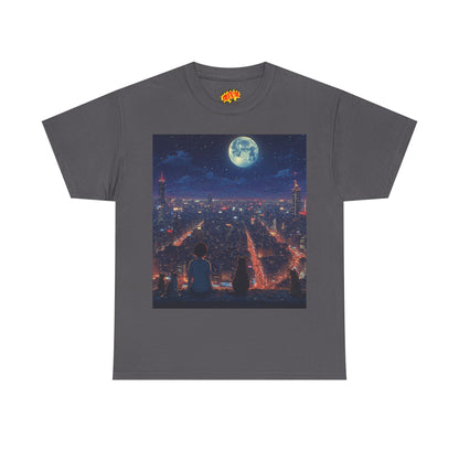 Anime City Neon Night Scene w/Cats T-Shirt