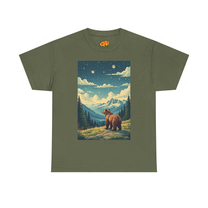 Mountain Bear Double Moon Scene T-Shirt
