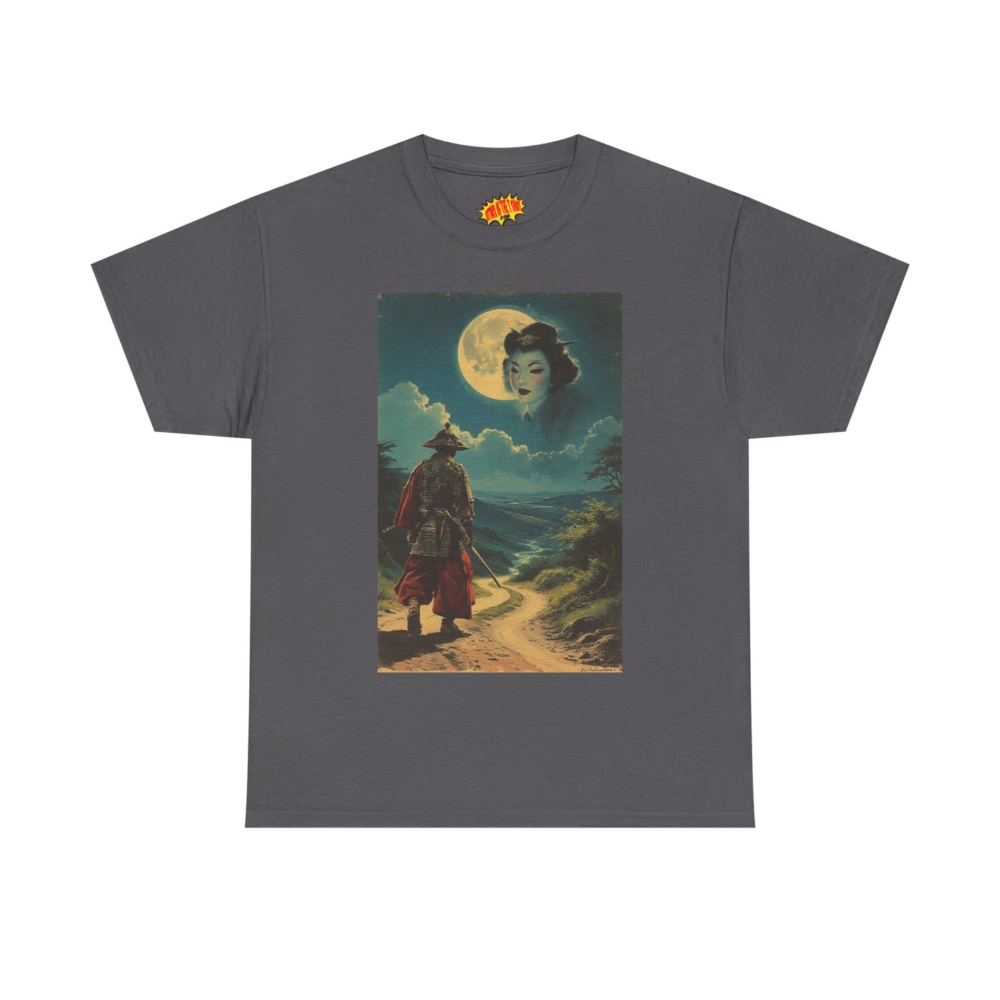 Samurai w/Full Moon Sky Geisha T-Shirt *Multiple Colors*