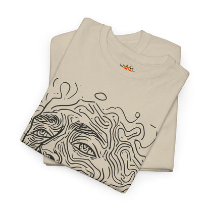 Human Face Line Drawing Portrait Graphic Art Tee Shirt