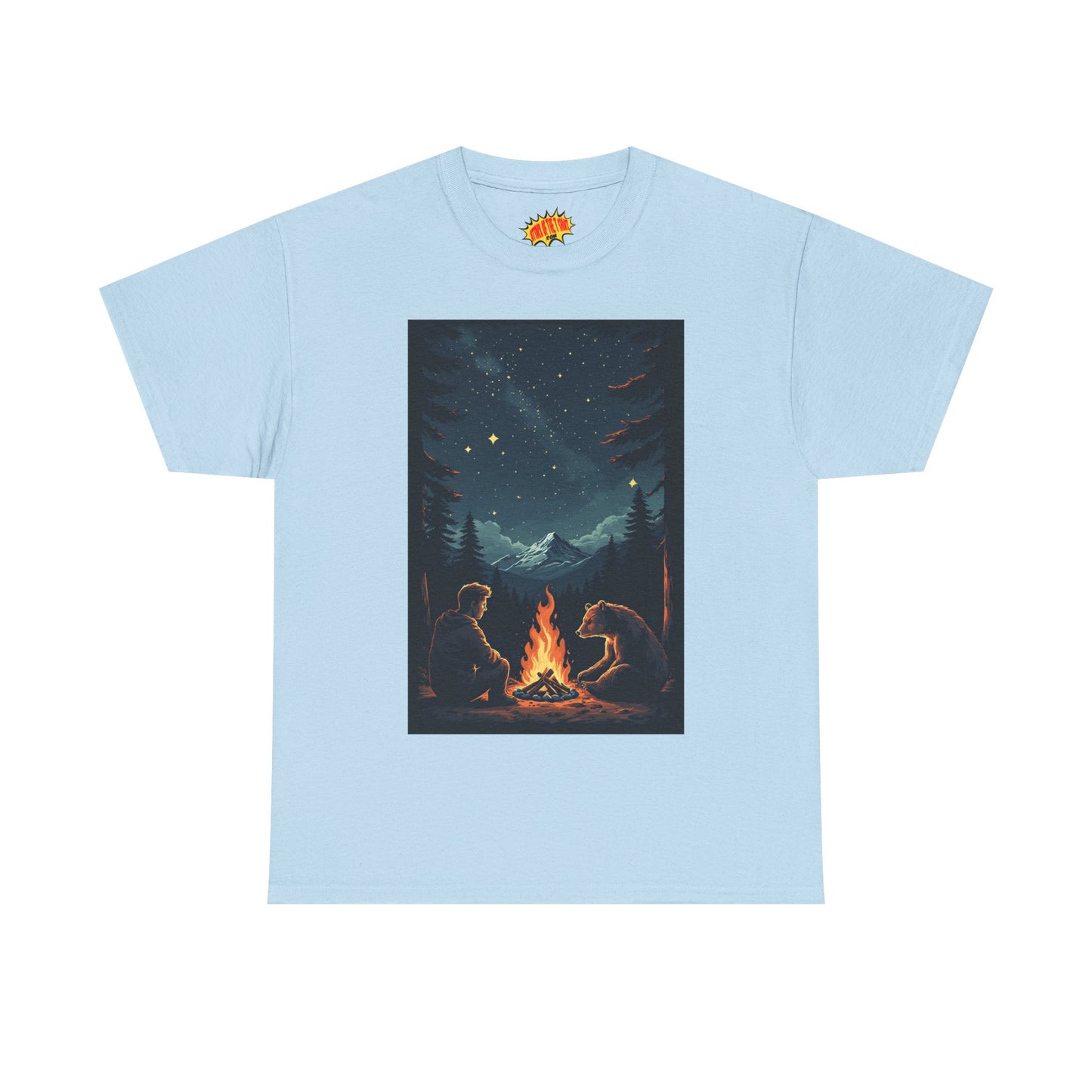 Mountain Man w/Bear Campfire Scene T-Shirt *Multiple Colors*