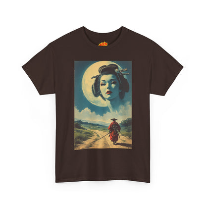 Travelling Samurai w/Moon Geisha Woman T-Shirt