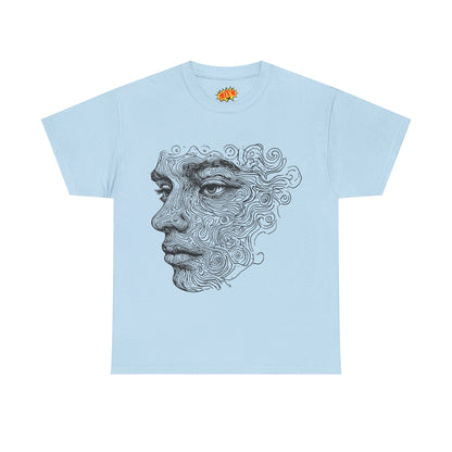 Human Face Silhouette Line Drawing Graphic Art Tee Shirt