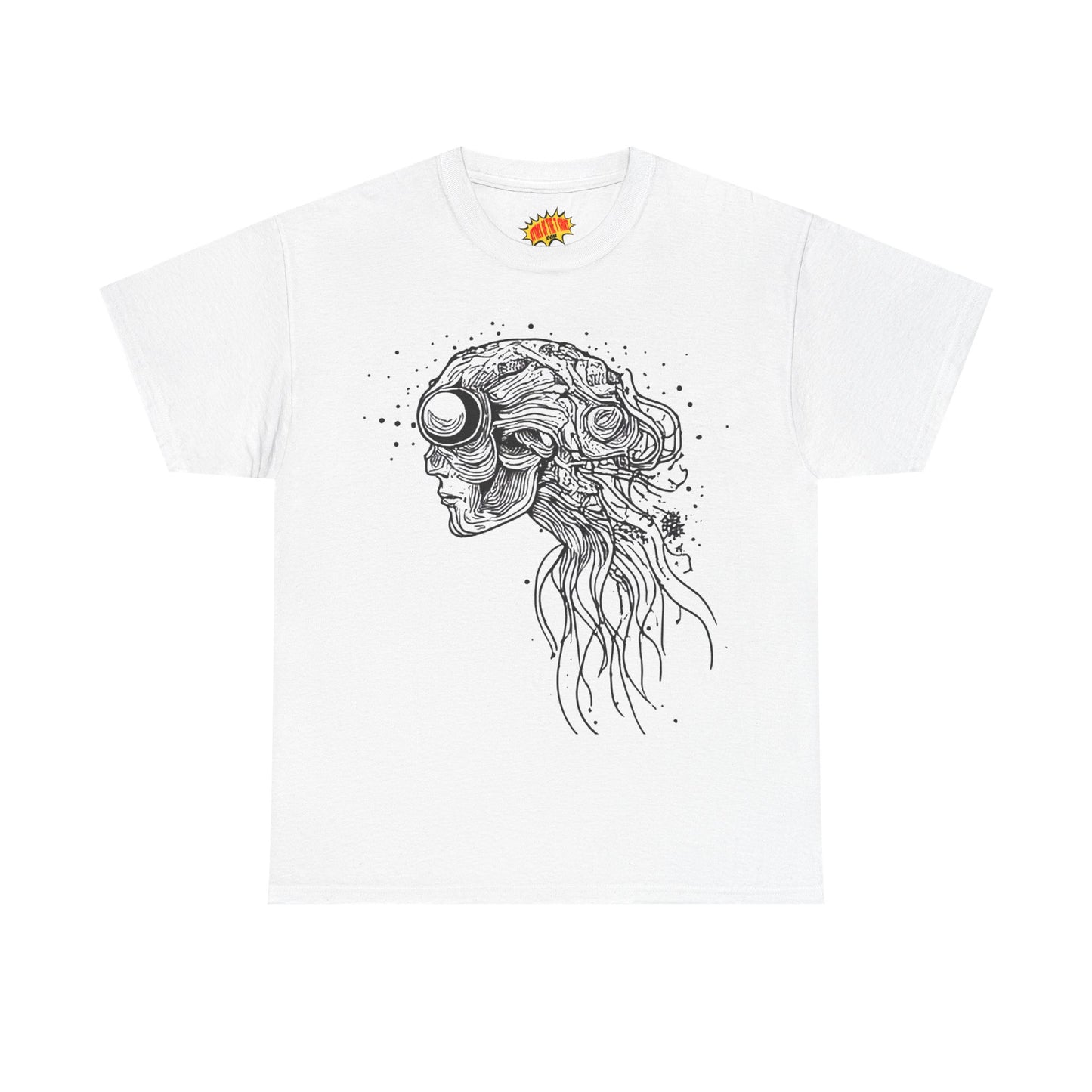 Humanoid Line Drawing Face Graphic Art Tee Shirt *Multiple Colors*