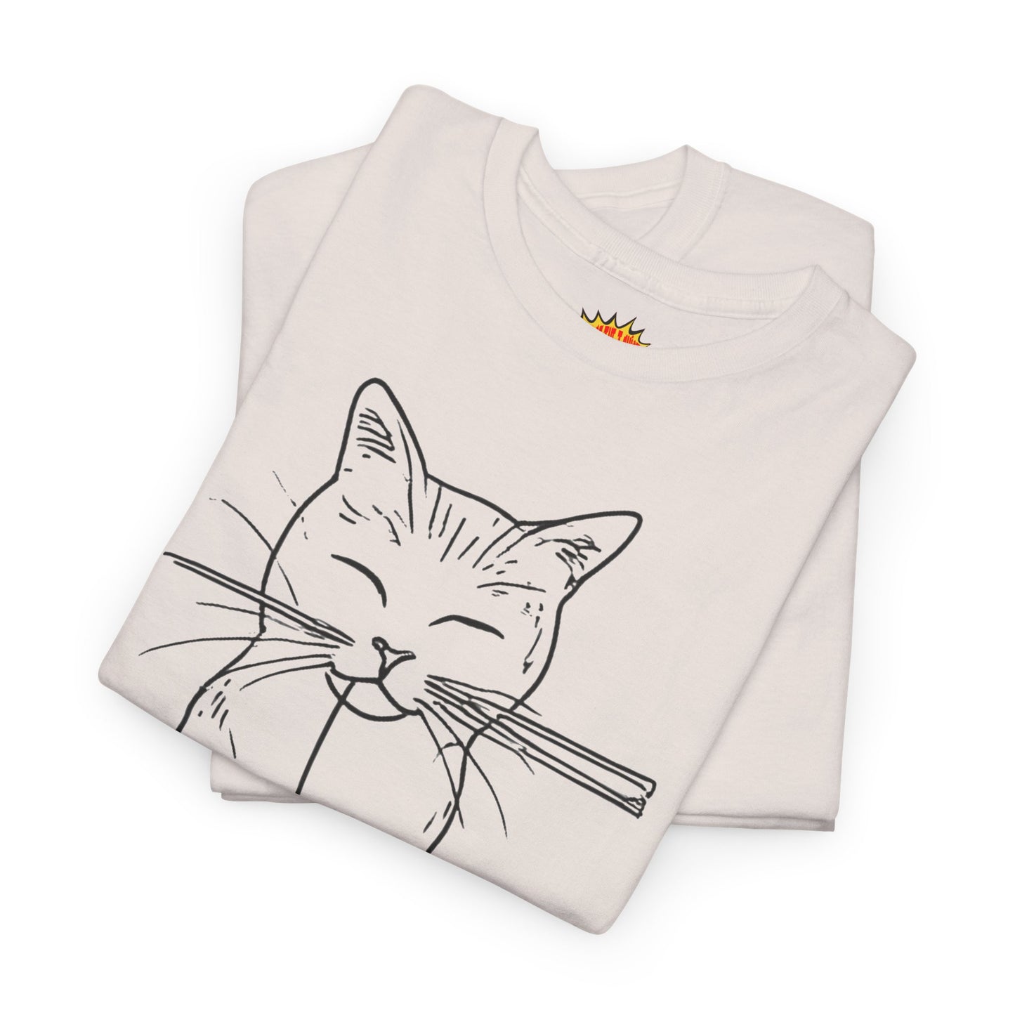 Cat w/Yarn Ball Line Art Drawing Tee Shirt *Multiple Colors*