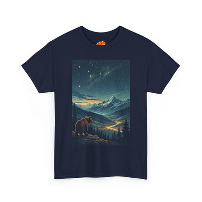 Mountain Bear Aurora Scene T-Shirt