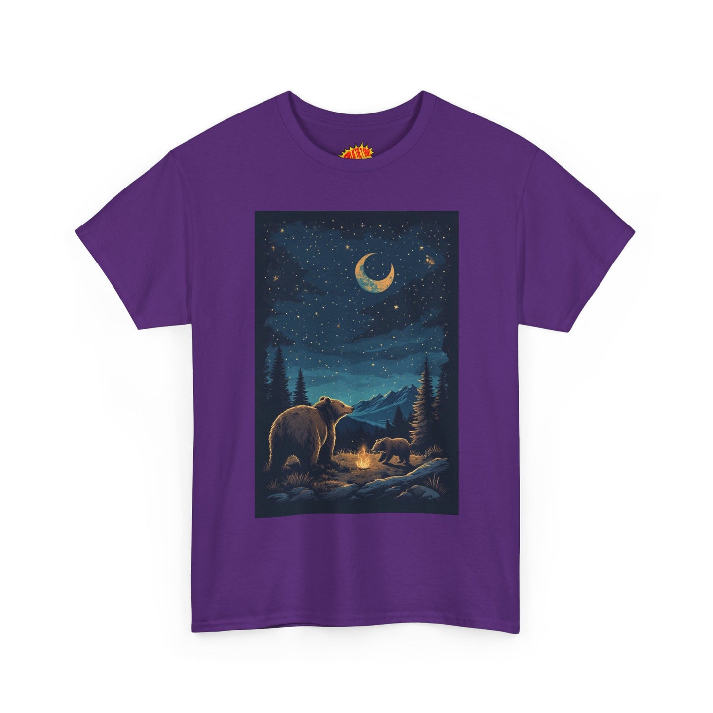 Grizzly Bear with Cub Night Scene T-Shirt *Multiple Colors*
