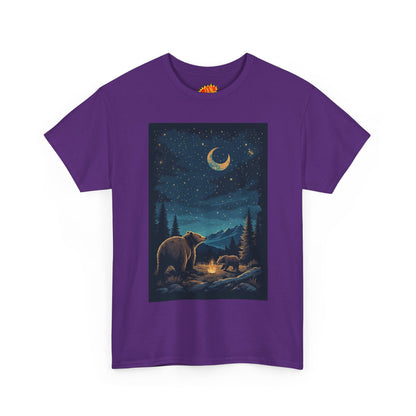 Grizzly Bear with Cub Night Scene T-Shirt