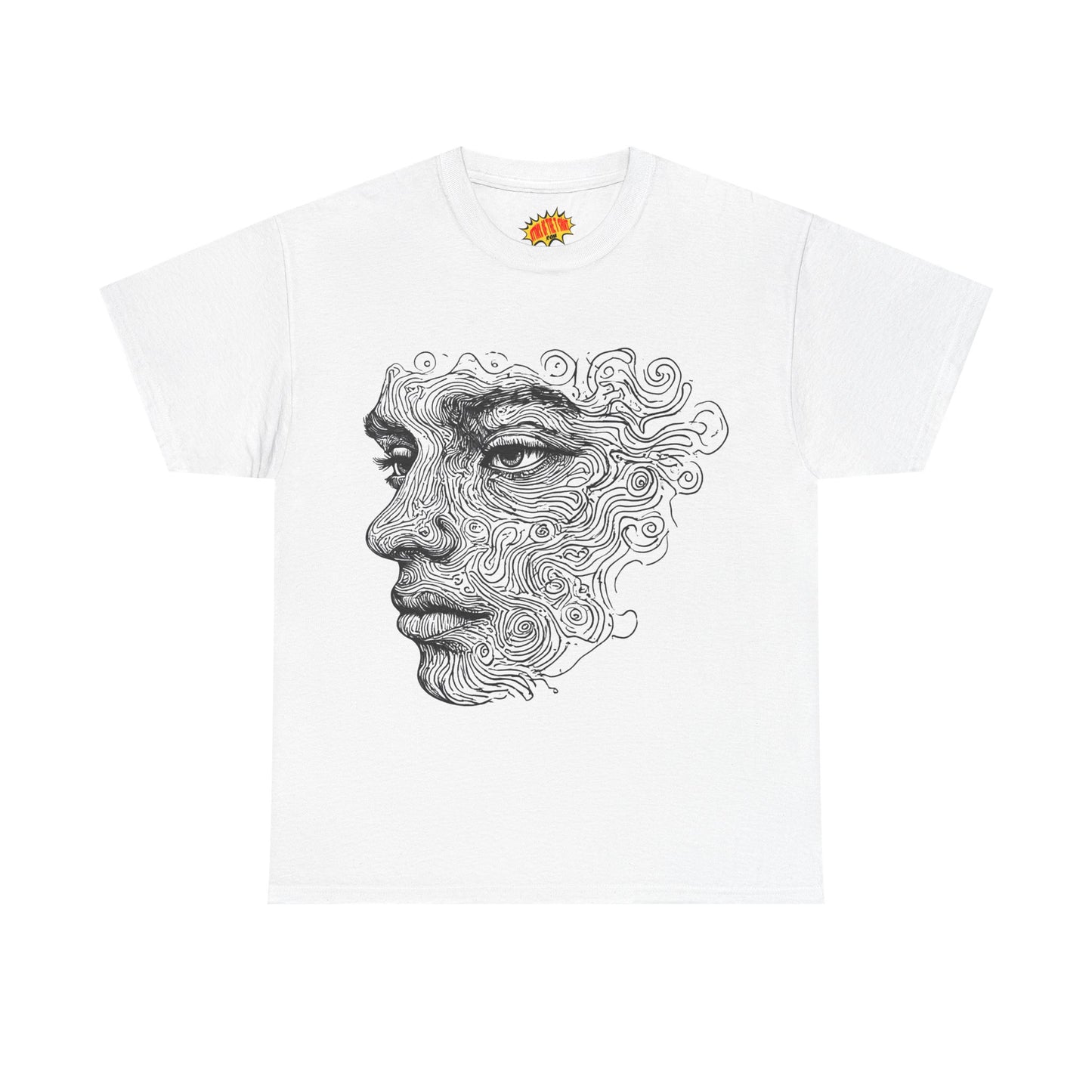 Human Face Silhouette Line Drawing Graphic Art Tee Shirt *Multiple Colors*