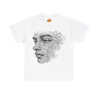 Human Face Silhouette Line Drawing Graphic Art Tee Shirt