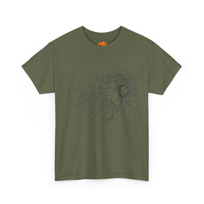 Line Drawing Portrait Graphic Musical Art Tee Shirt