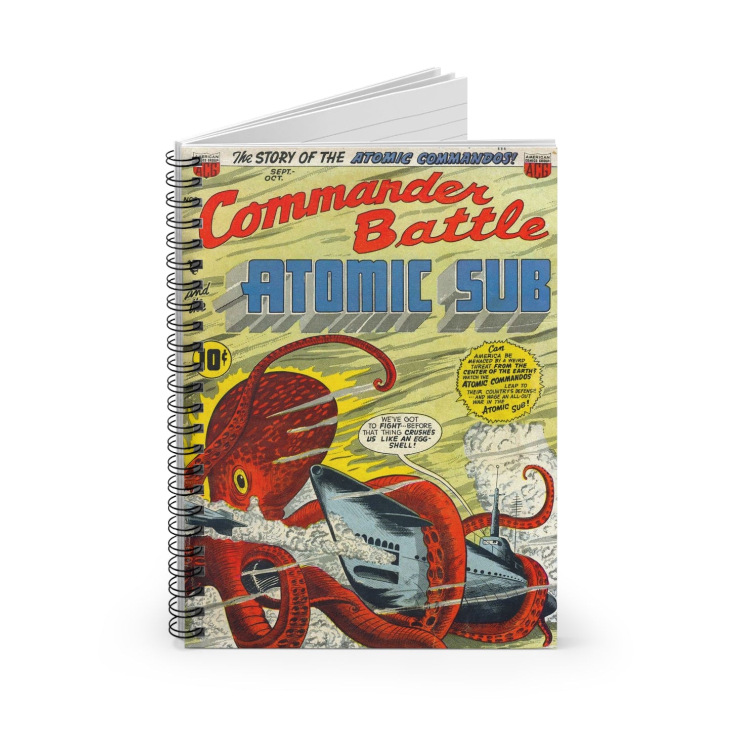 Commander Battle Atomic Sub No. 2 Comic Book Cover Notebook