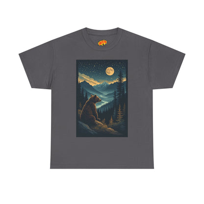 Sitting Grizzly Bear Full Moon Scene T-Shirt