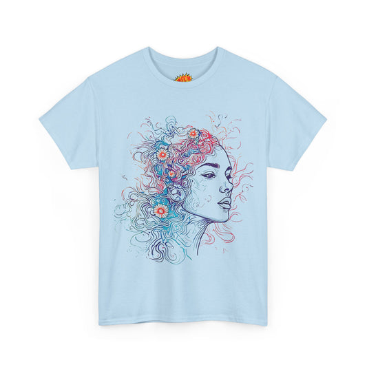 Multicolored Line Drawing Human Graphic Art Tee Shirt *Multiple Colors*