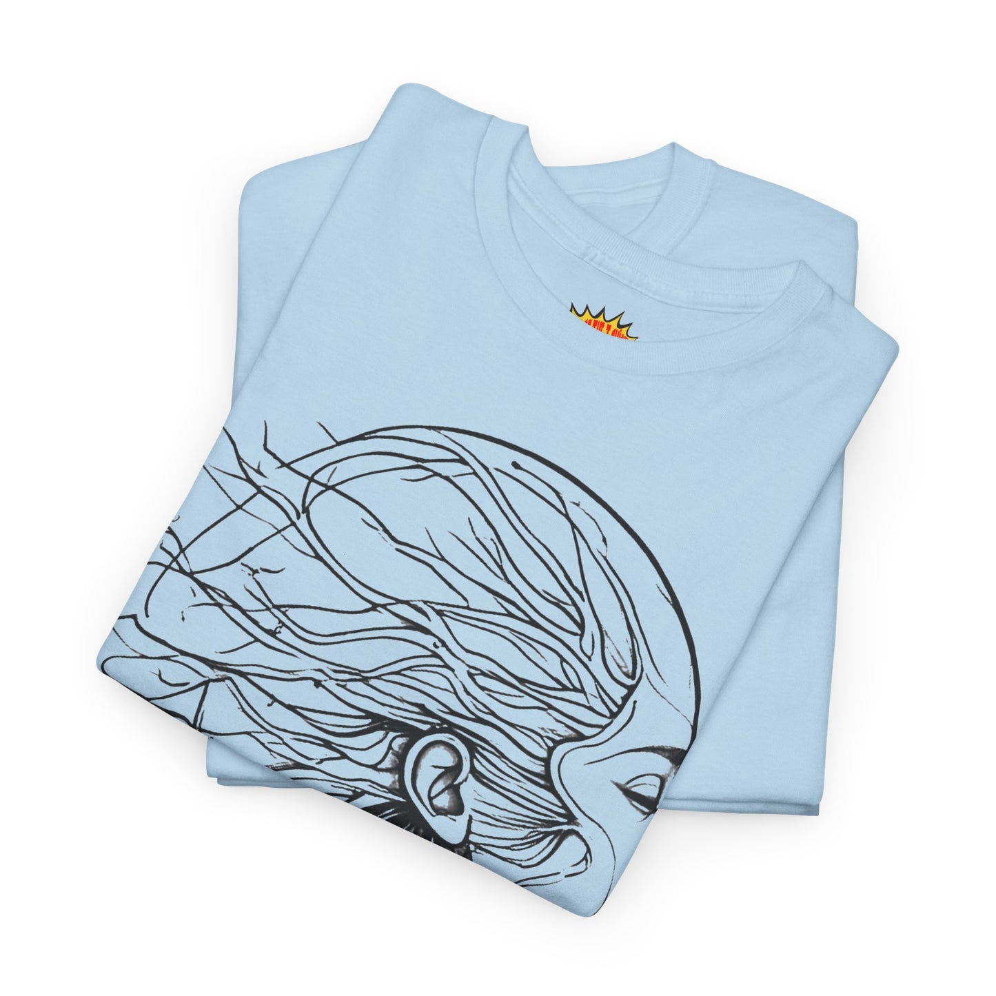 Flowing Line Drawing Face Graphic Art Tee Shirt *Multiple Colors*