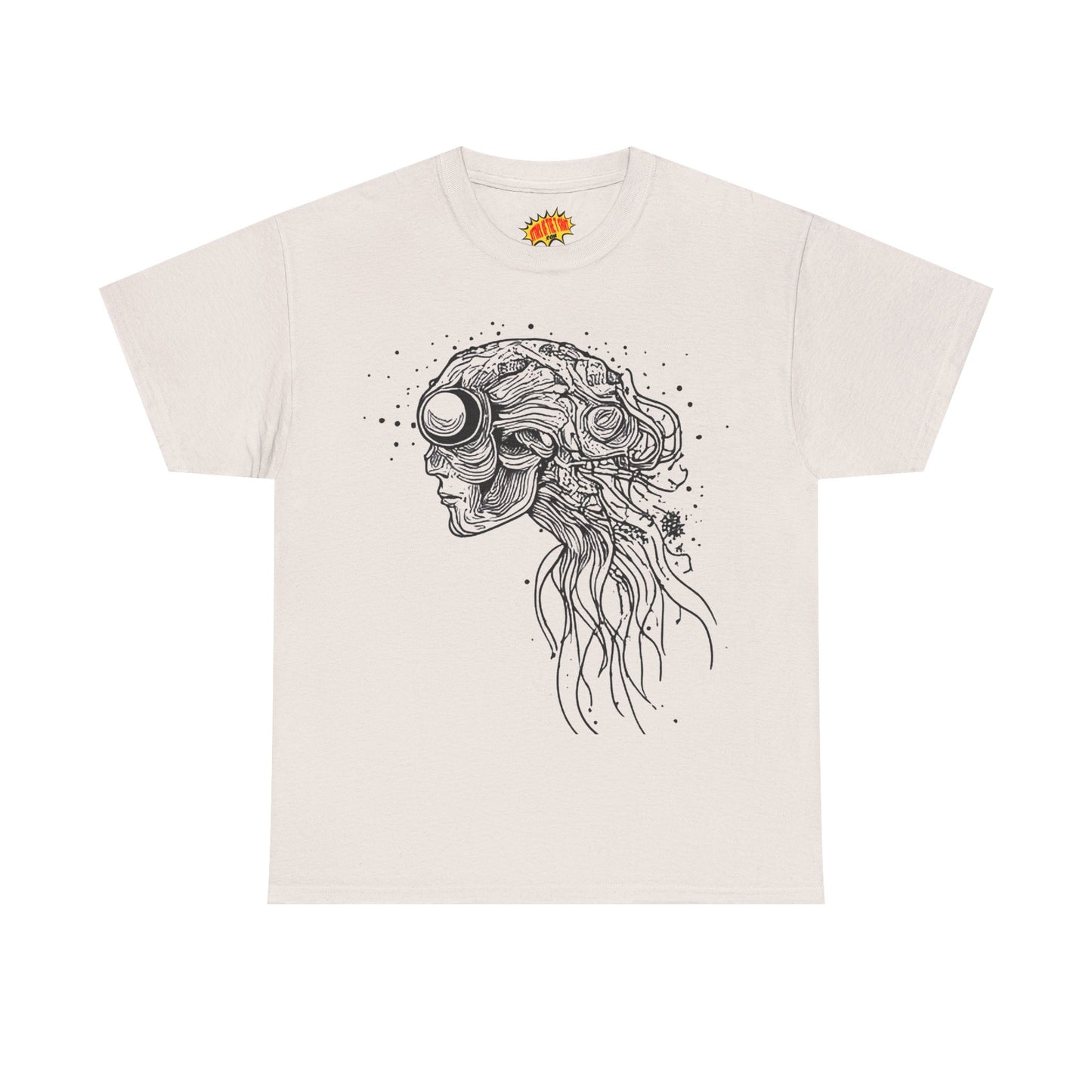 Humanoid Line Drawing Face Graphic Art Tee Shirt *Multiple Colors*