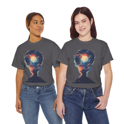 Abstract Galaxy Nebula Art w/Face Graphic Tee Shirt