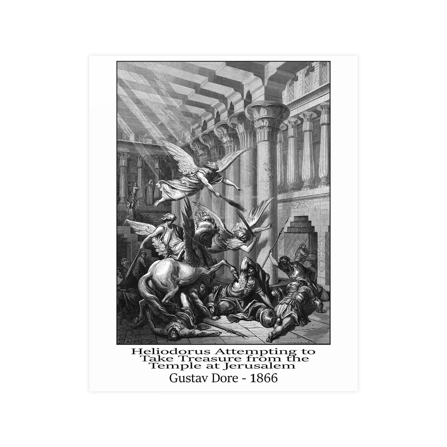 Heliodorus Warrior Angel Print - Gustav Dore, 1866