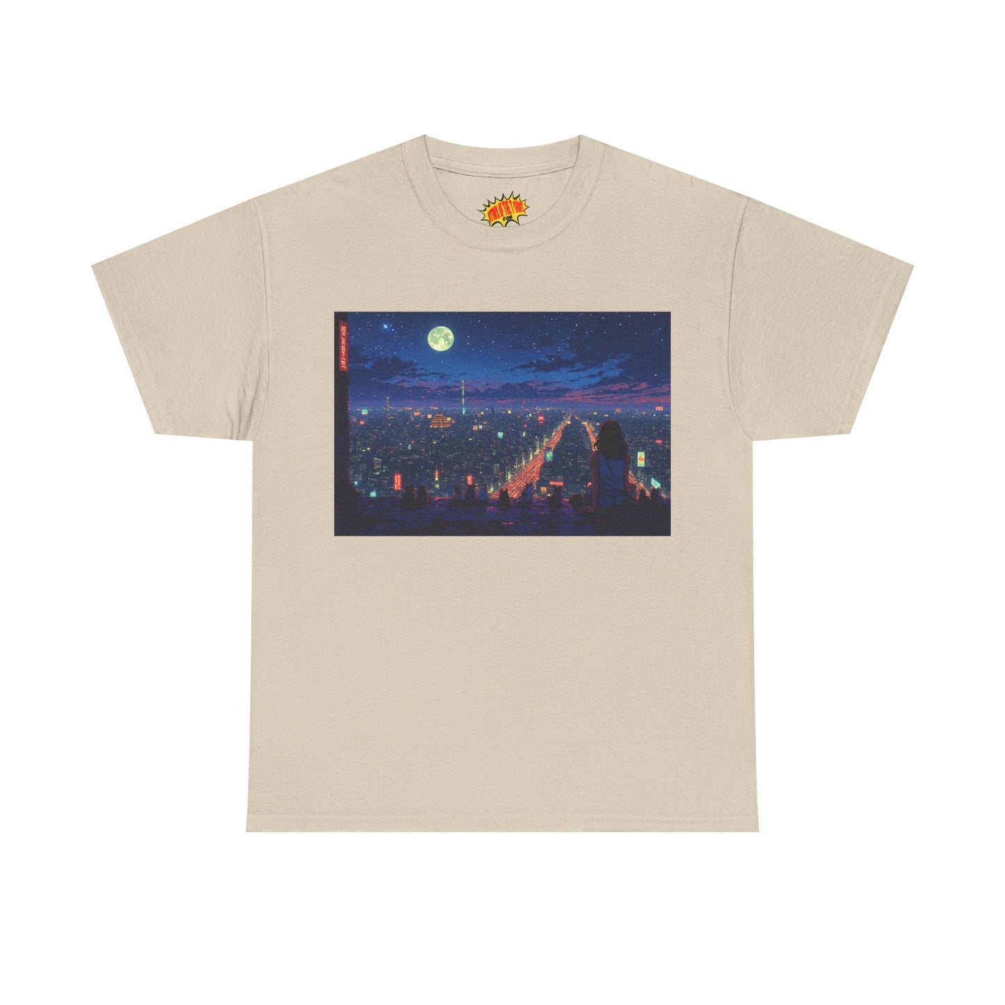 Anime Neon Cityscape w/Cats T-Shirt *Multiple Colors*