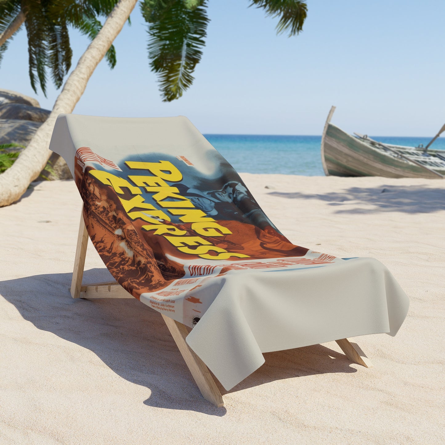 Peking Express Vintage Movie Poster Beach Towel | Retro Film Art Towel