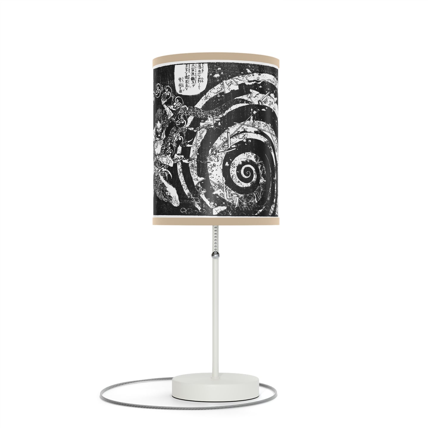 Destruction by Hokusai Japanese Woodcut Lamp