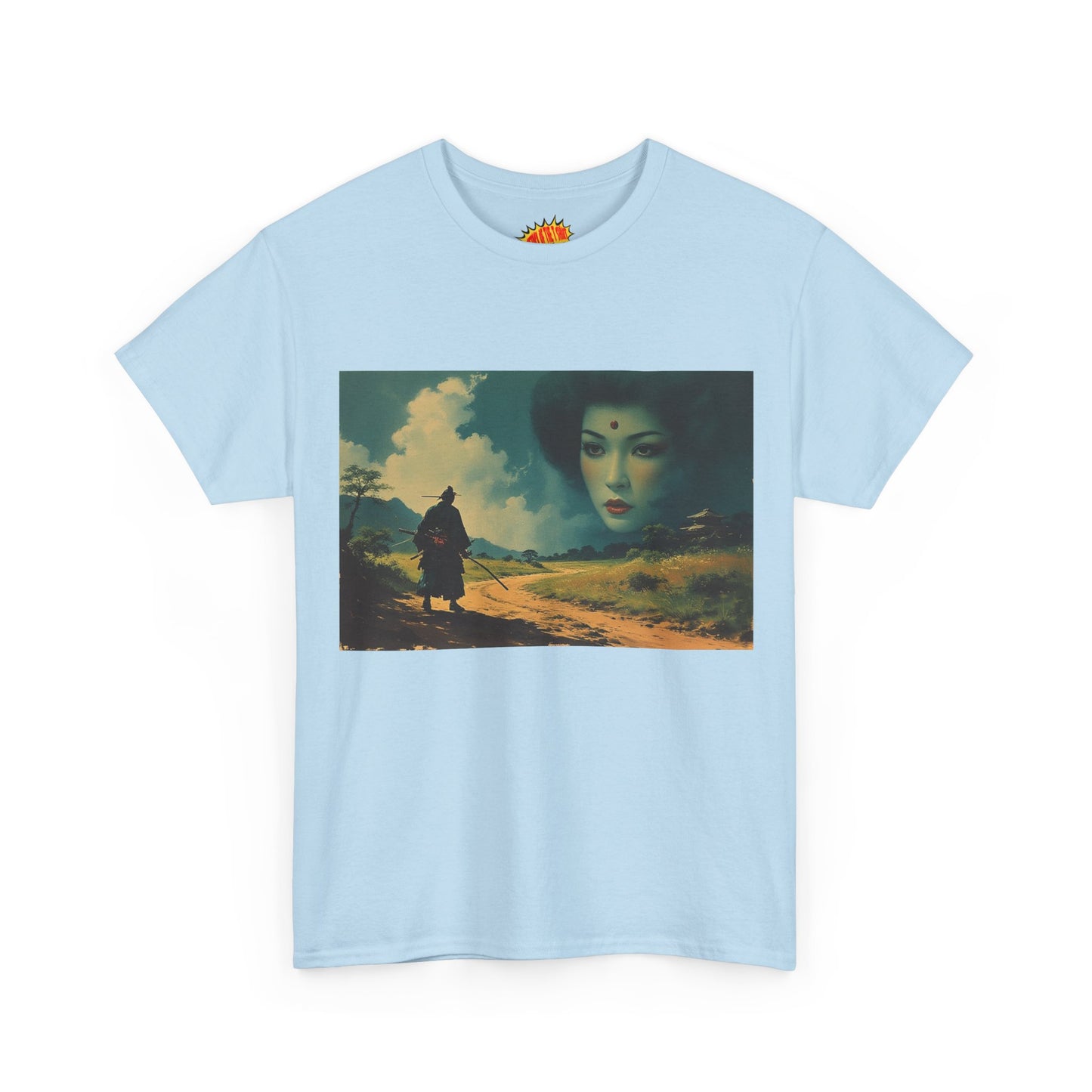 Walking Samurai w/Sky Geisha Woman T-Shirt *Multiple Colors*
