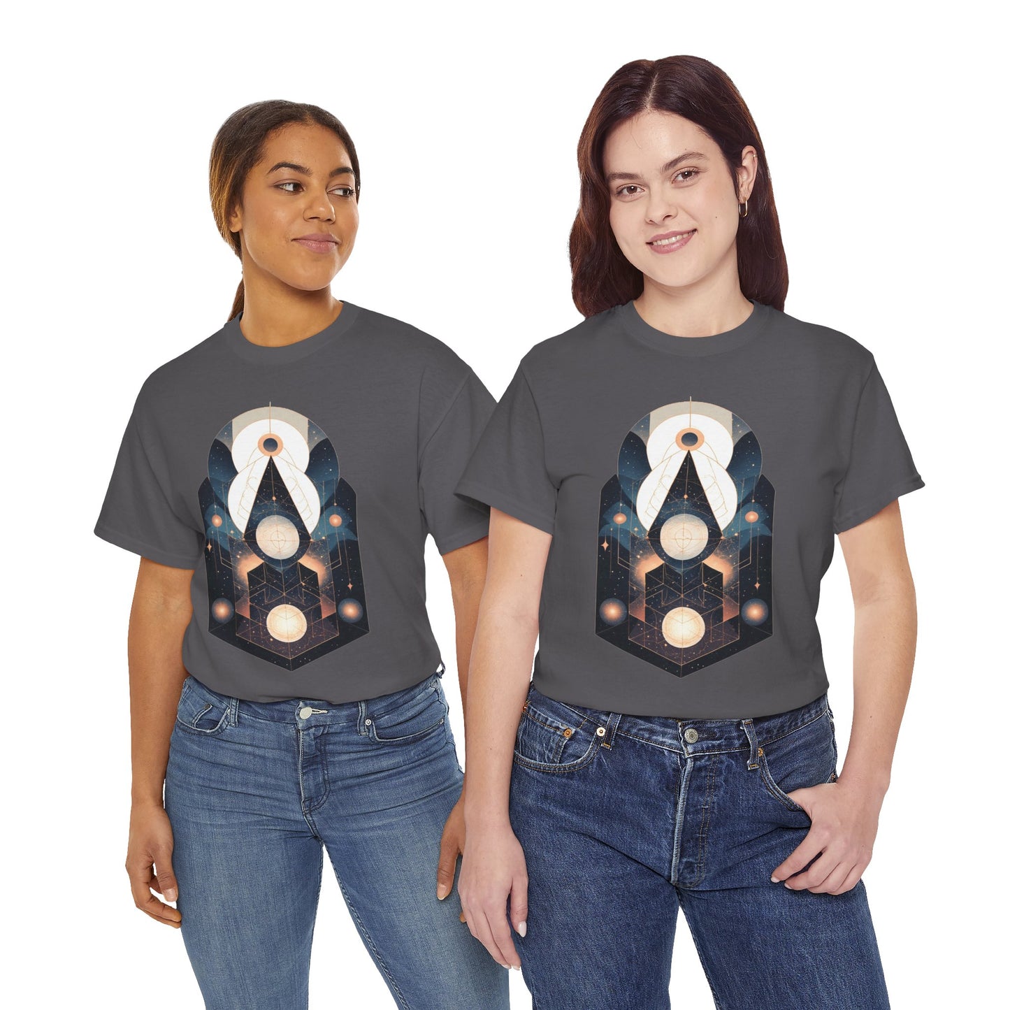 Geometric Space Art Pattern Graphic Tee Shirt *Multiple Colors*