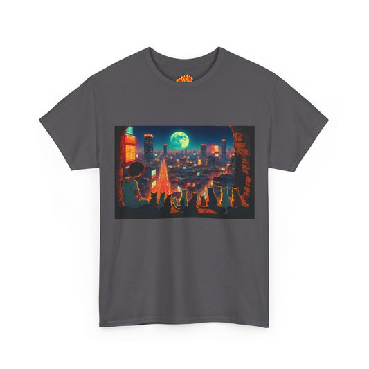 Anime Cityscape Scene w/Cats T-Shirt *Multiple Colors*