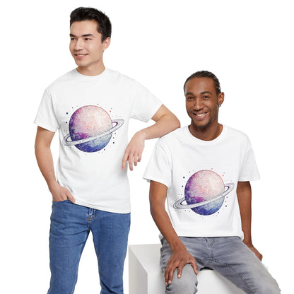 Space Art Ringed Planet Graphic Tee Shirt