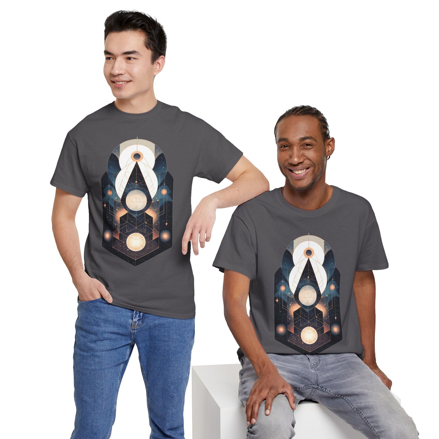 Geometric Space Art Pattern Graphic Tee Shirt *Multiple Colors*