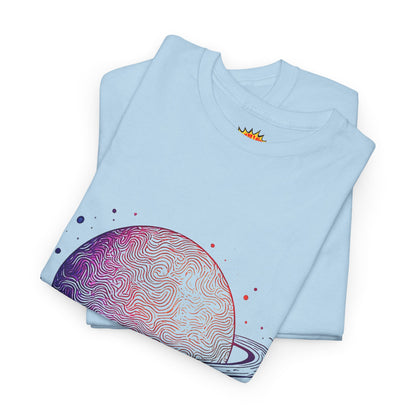 Space Art Ringed Planet Graphic Tee Shirt