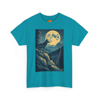 Mountain Wolf Full Moon Scene T-Shirt
