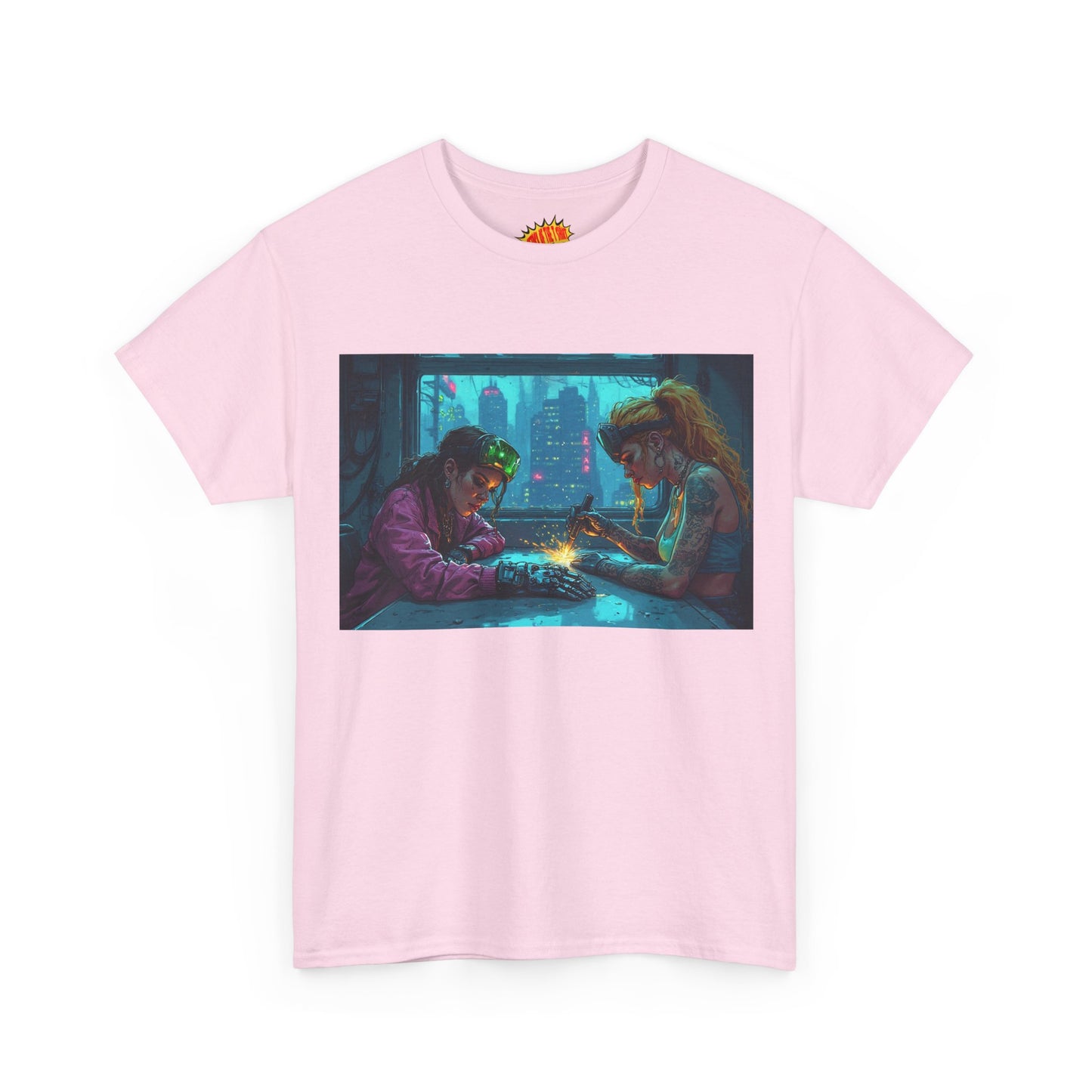 Cyberpunk Ladies Welding Scene T-Shirt *Multiple Colors*
